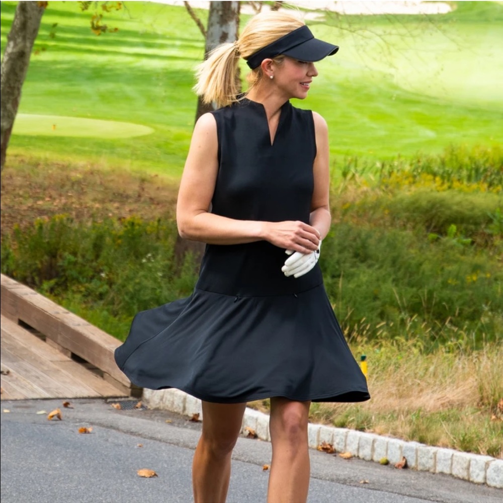 JoFit Vista Drop Waist Golf Dress- Black- Small- NWT